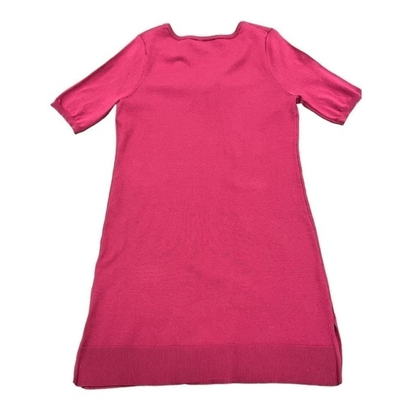 LULUS V-neck elbow sleeve magenta flared sweater dress transitional size medium. - Picture 8 of 8